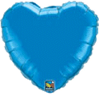 Sapphire Heart Mylar Balloon